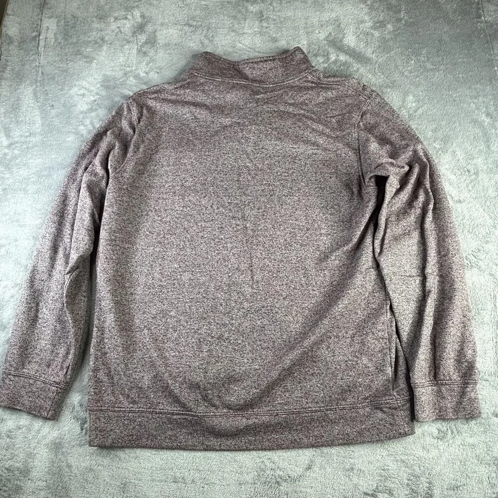 Banana Republic‎ Sweater Mens XL Burgundy Heather Mock Neck Button Henley Pocket